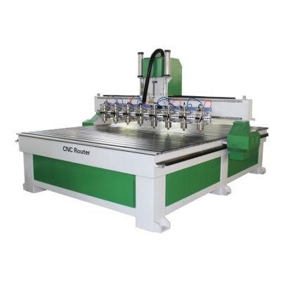 Jinan Factory Multi Head Spindle Wood Plate Material Relief CNC Sculpture Engraving Machine Router