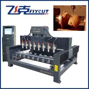 3D 4 Axis Flat&Rotay Multi-Heads Woodworking CNC Engraving Machine