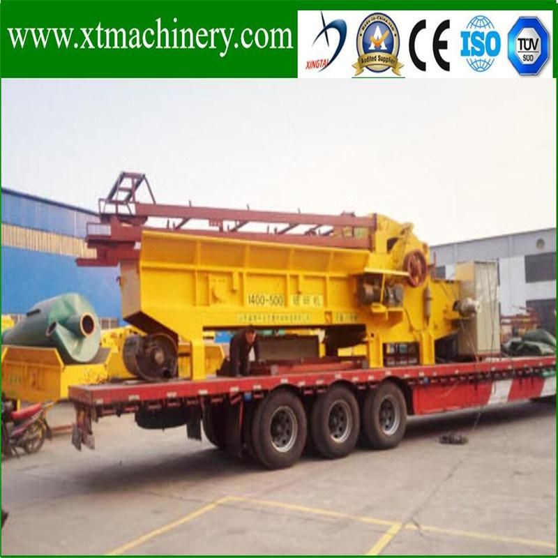 Portable Diesel Engine Conveyor Fold-Able Bamboo, Sugarcane Biomass Crusher