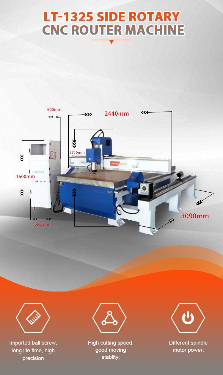 High Quality Rotate Spindle Motor Router CNC 4 Axis 4040 6090 1212 1325 Woodworking 4axis Wood CNC Router Carving Cutting Machine
