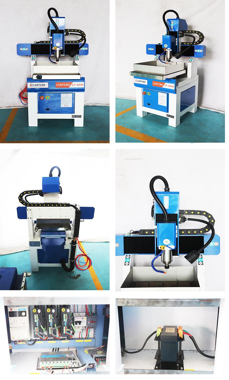 High Precision Small 4th Axis 6060 4040 Mini Wood CNC Router 1.5kw 2.2kw Spindle for Metal, Aluminum