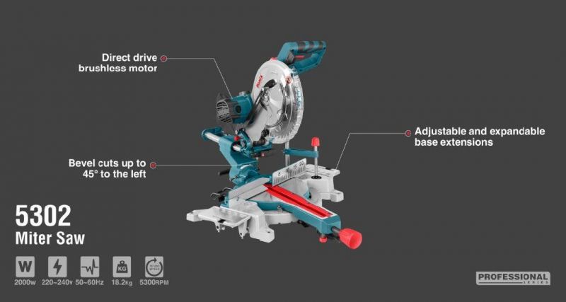 Ronix High Power 5302 2000W 255mm Brushless Compound Sliding Miter Saw