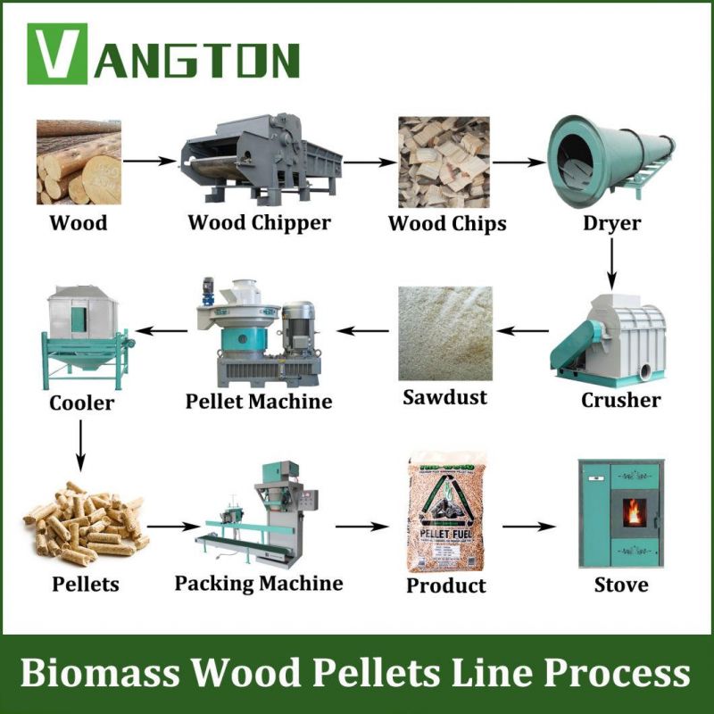 China Sawdust Straw Rice Husk Fuel Power Coconut Peanut Shell Palm Leaf Bagasse Waste Branch Tree Bark Ring Die Biomass Wood Pellet Machine for UK/Sales