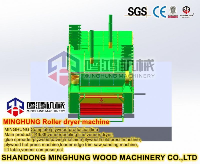 2layers/3layers/4layers Veneer Roller Dryer Machine for Drying Core Veneer