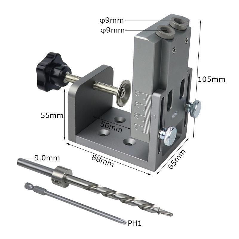 9mm Woodworking Slant Hole Locator, Slant Hole Puncher 15 Degree Slant Hole Drilling Woodworking DIY Tools