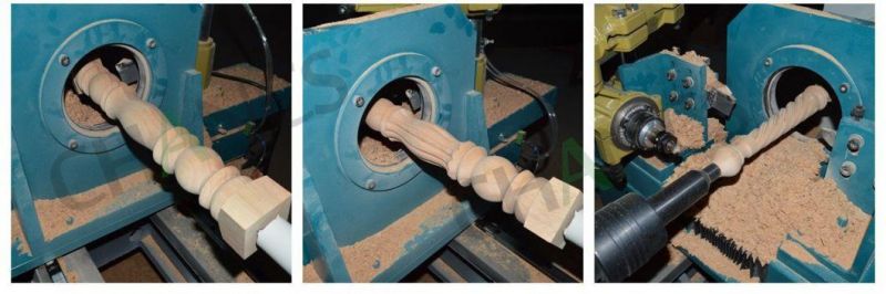 CNC Turning Wood Lathe for Cylindrical Work Piece, Tubular Sharp and Vehicle Wood Crafts