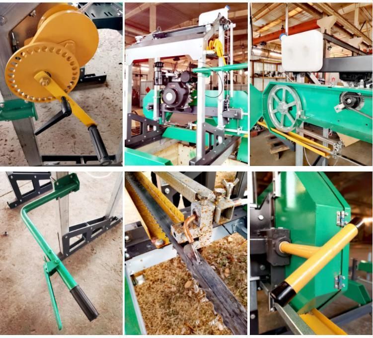 Wood Working Machine with Bandsaw Blades Portable Horizontal Band Sawmill