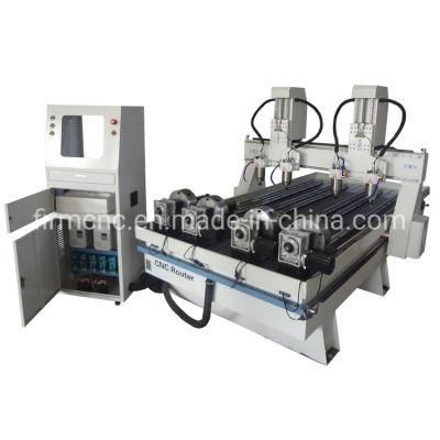 Factory Sale 3D CNC Wood Router 4 Heads 4 Axis Cylinder Engraving Machine