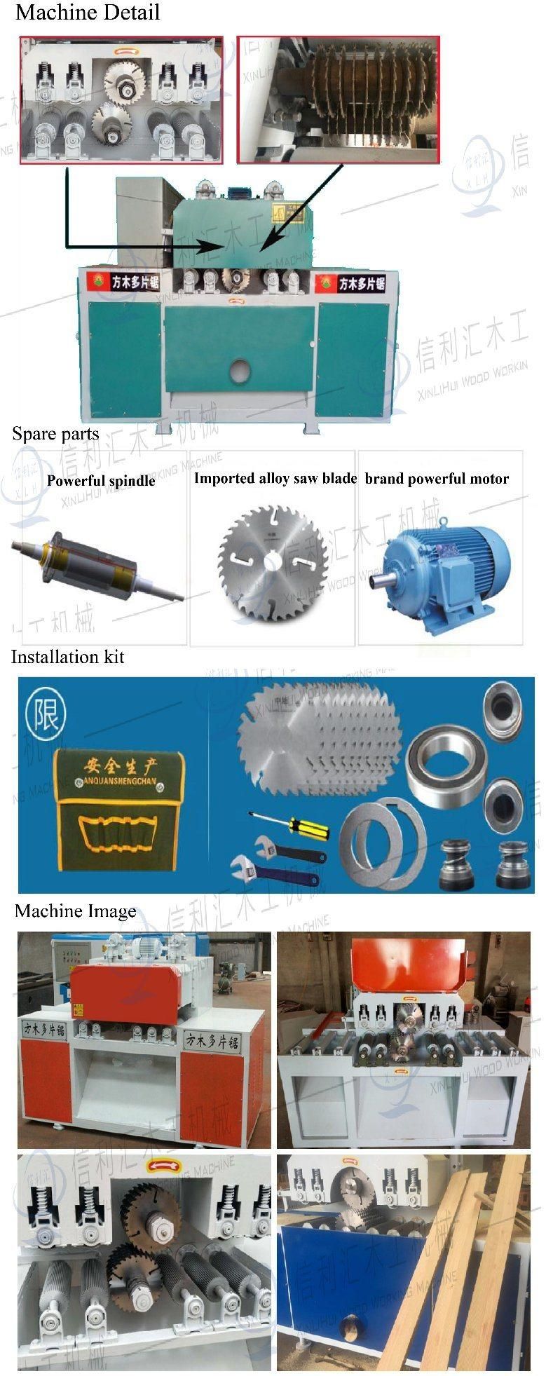 Woodworking High Efficiency Multi Rip Saw for Cutting Square Wood/ Automatic Plank Wood Log Multi Blades Rip Machine