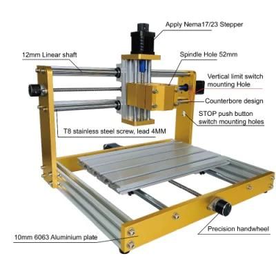 500W Spindle 3018 Plus CNC Router Full Metal Laser Engraving Cutting Machine for MDF