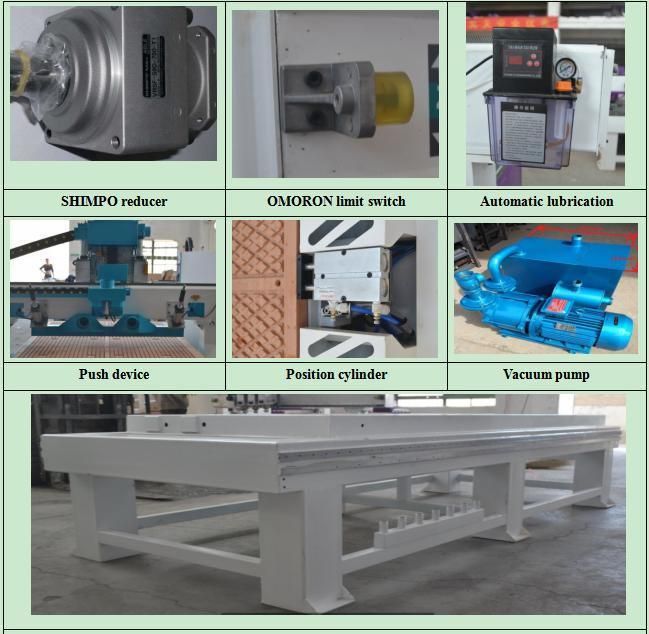 Pneumatic Multi Spindles CNC Router 1325 2030 2040 5 Heads Woodworking CNC Machine with Air Cooling Heavy Duty for Cabinet Door