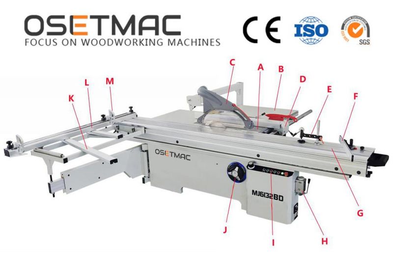 Osetmac Woodworking Machines Sliding Table Saw Panel Saw Mj6132bd Circular Saw for Cutting Furniture Woodworking Machinery