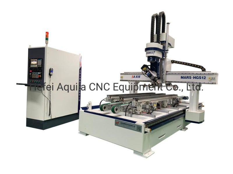 High Efficiency High Procision 5 Axis CNC Router Machine for Wooden Doors