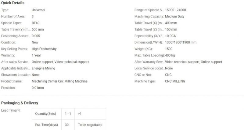 High Speed Zy5040 Engraving and CNC Milling Machine God Quality