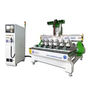 Multi Heads 1625 3D Wood Carving CNC Router