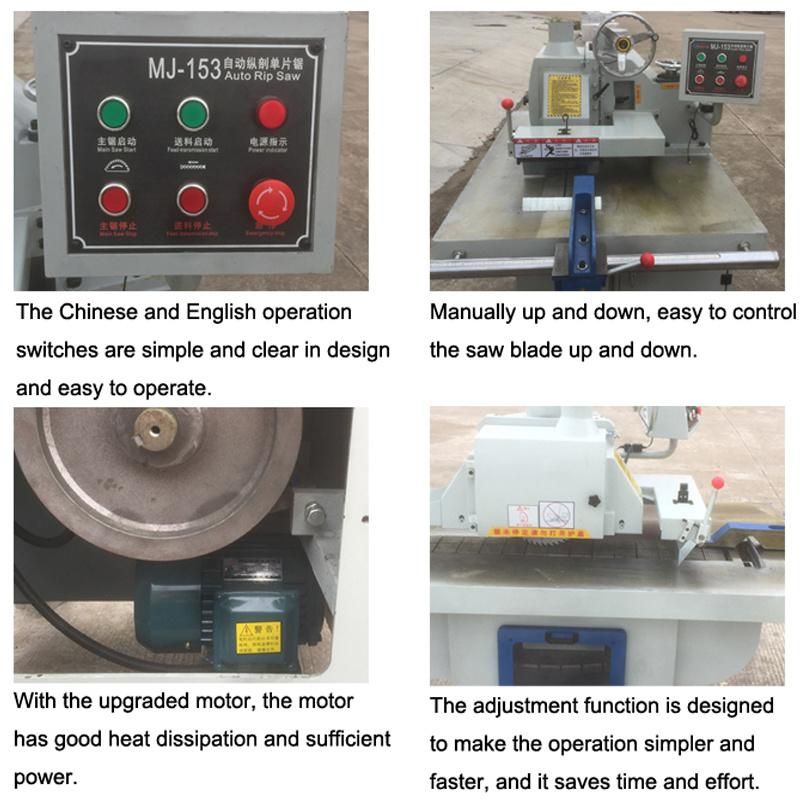 Mj153 Woodworking High Precision Wood Cutting Rip Saw Machine