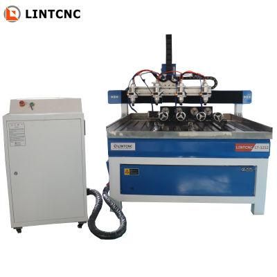 6090 6012 1212 CNC Router 4 Axis Wood Cutting Engraving Machine with 2.2kw Water Cooling Double Head