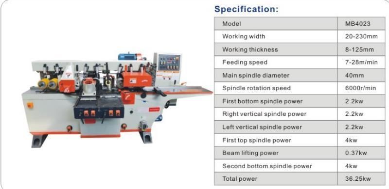 Four-Sided Planer Machine for Woodworking