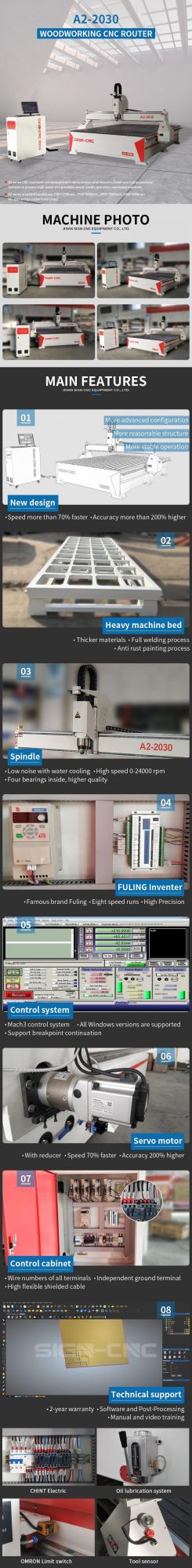 Factory A2-2030 CNC Router 3 Axis Routering Wood Engraving Machine