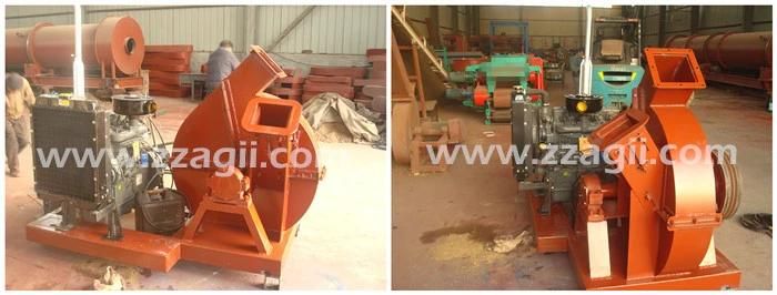 Movable Diesel Engine Driven Disc Crusher Mobile Wood Chipper with Wheel