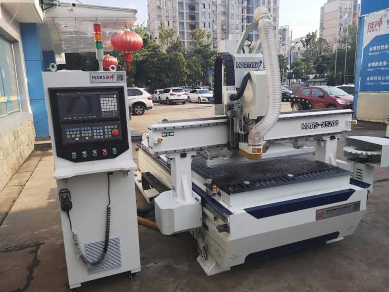 Mars Xs200 9kw Spindle Automatic Tool Changer Furniture Making Wood Cutting Milling Chamfering Punching Engraving CNC Router Machine