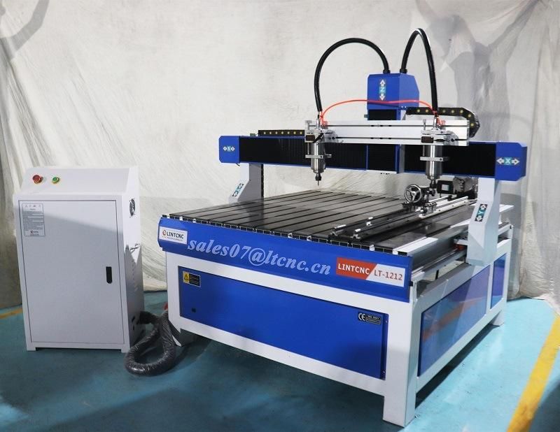 Double Spindles Wood MDF Acrylic Aluminum 6090 6012 9012 1212 CNC Router with Roary for 2D/3D Products