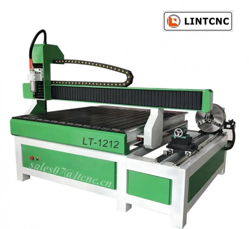 3D 4 Axis 2.2kw 3.0kw 1212 CNC Router Machine with Side Rotary for Wood, Metal