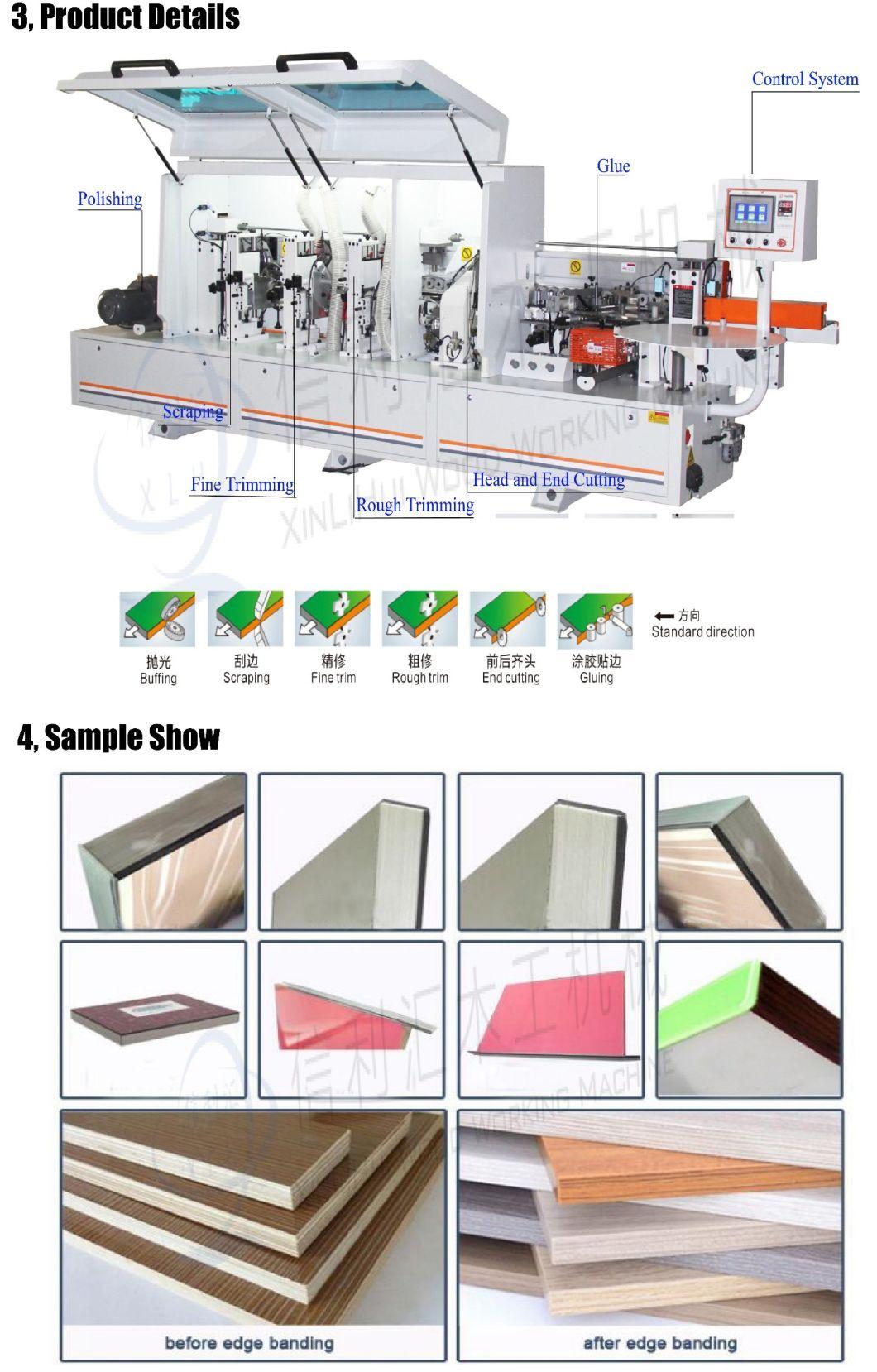Tsingdao Wood Work Side Sealing Machine / Double-Face Gluing Curved&Straight Edge Banding Machine with Buffing/ Scraping/ Pre-Milling Unit