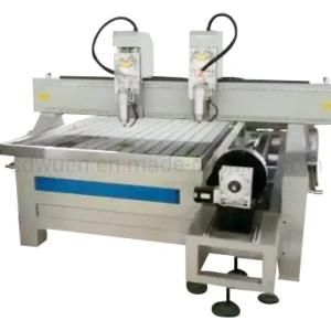Two Processes CNC Carving Machine with Rotary Axis for Sale in Woodworking Processing
