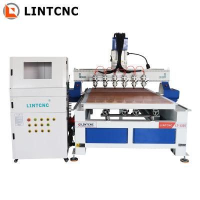 Multi-Rotary Attachments Woodworking 1325 CNC Router with 6 Spindles Removable Table for Solid Wood MDF Plywood Oak Bamboo 2130 4X8