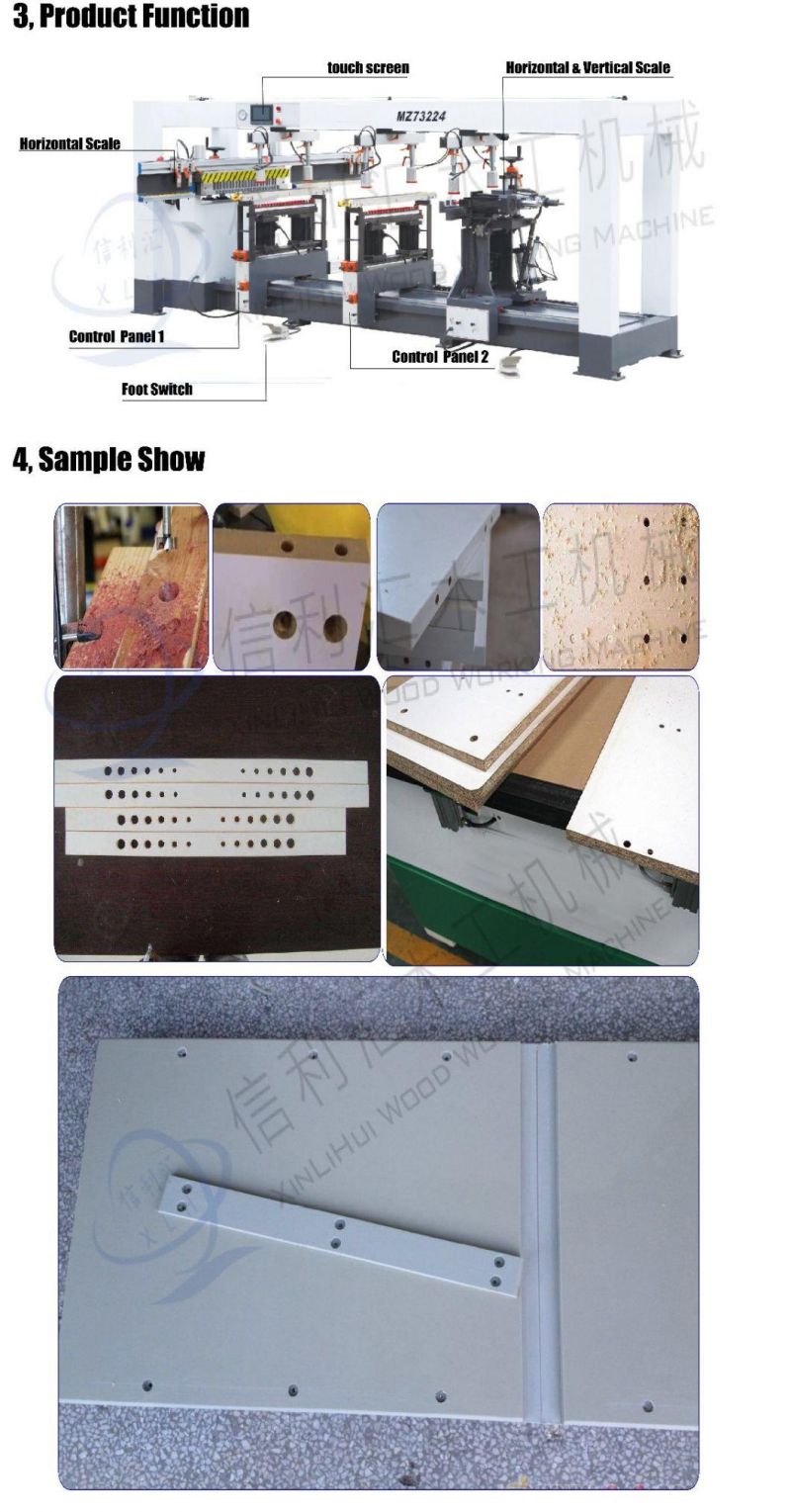 Box Type Eight Rows Side Vertical Woodworking Drilling Machine Numeric Control Multi-Spindle Borer/ Door Lock Hole Drilling Machine Drill Machines,