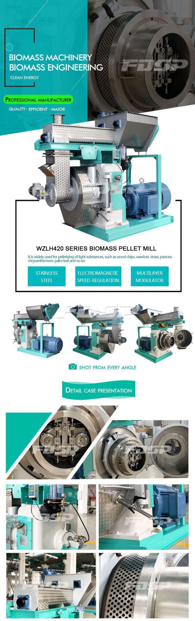 CE Approved Professional Factory Price Ring Die Biomass Wood Pellet Mill