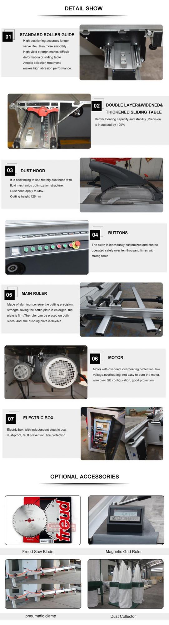 Altendorf Style Sliding Table Saw for Woodworking Machine