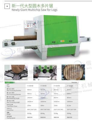 Large Horizontal Round Log Multi-Blade Saw, Log Cutting Board Saw, Round Log Square Saw, Various Types of Multi-Blade Saw for Cork Wood