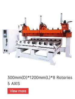 Engraving 4 Axis 8 Spindles Rotary 8 Head Spindle Cylinder Engraving Woodworking CNC Router Machine
