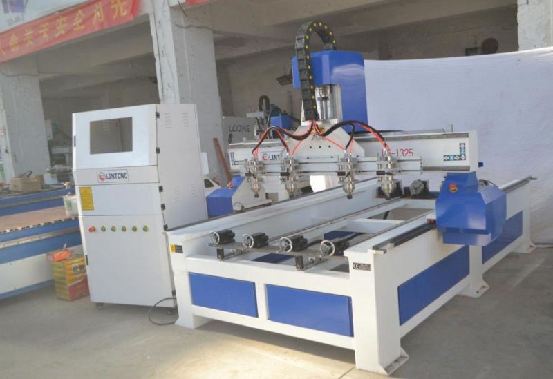 Multi-Heads 4 Rotation Axis with 4 Heads 1325 CNC Router Wood Carving Machine Price China CNC Router 3D