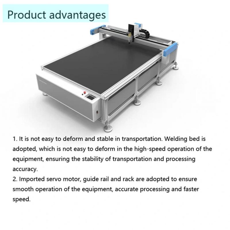 CNC Vibrating Knife Leather Cutting Machine for Footwear Cloth Box Handbag Car Mat