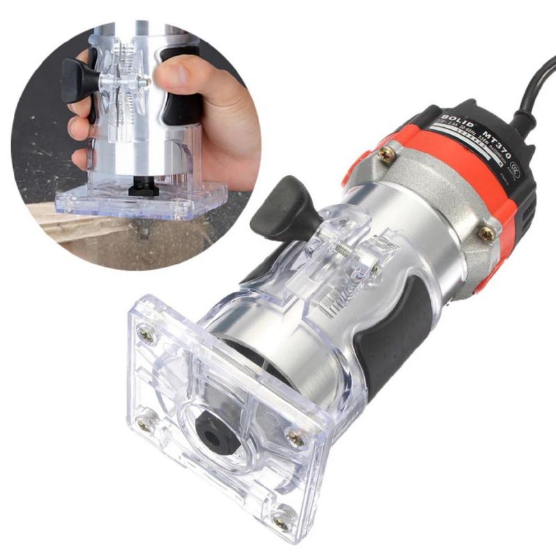 220V 530W Electric Hand Trimmer Wood Edge 1/4′′ Wood Router Trimmer Router Tools for Woodworking Engraving Drilling Tools