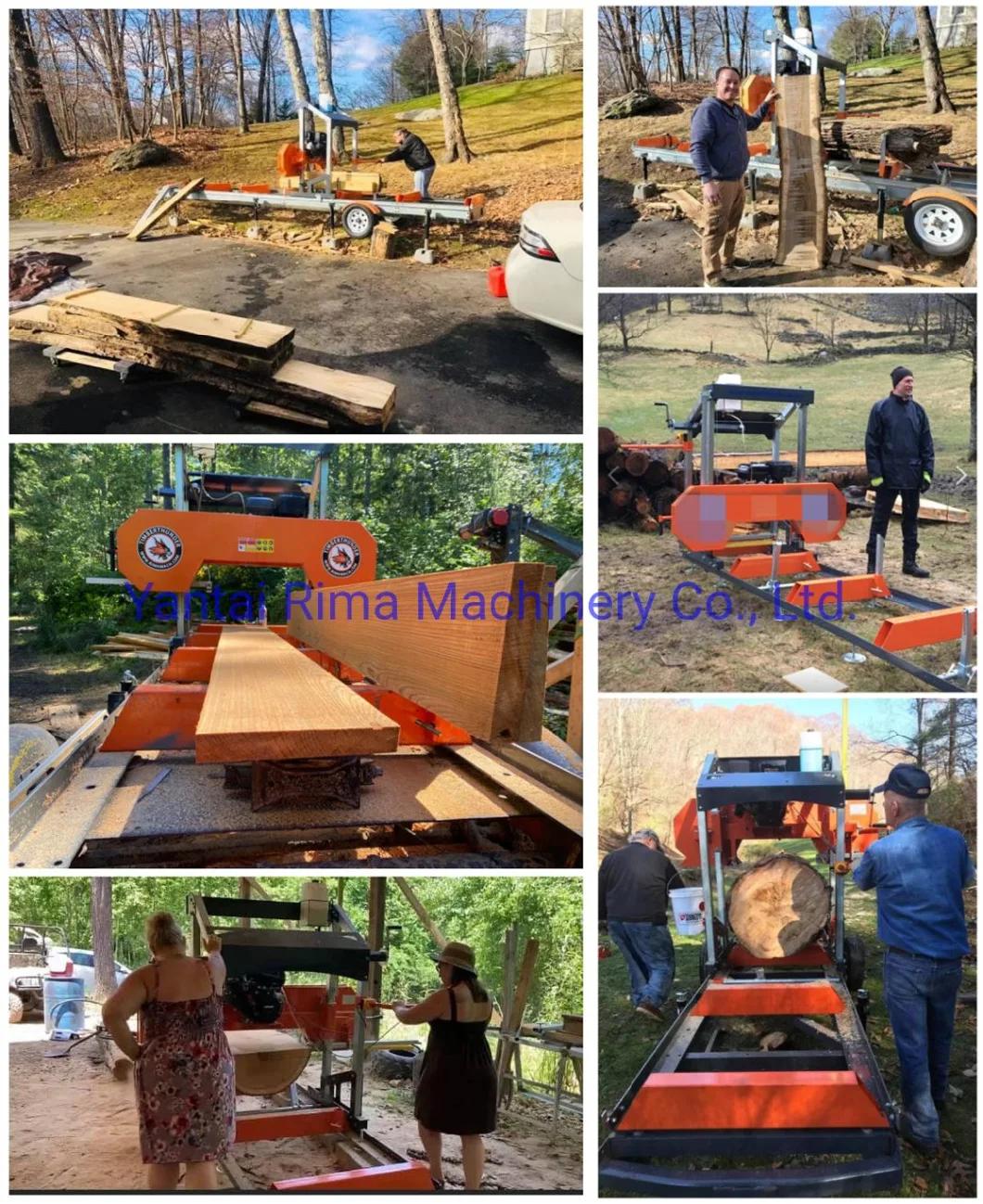 Portable Bandsaw Sawmill with Trailer Wood Working Gasoline Sawmill