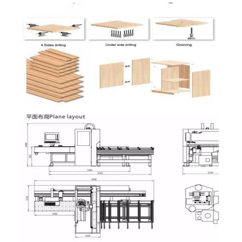 Ws1200K Woodworking CNC Drilling Hole Boring Machine