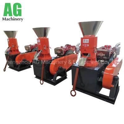 Biomass Sawdust Pelletizer Wood Granulator 22HP Diesel Portable Pellet Mill