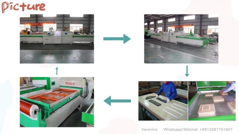 Woodworking Machinery Kitchen Cabinet Wood Door Making Packaging PVC Film Vacuum Laminating Machine