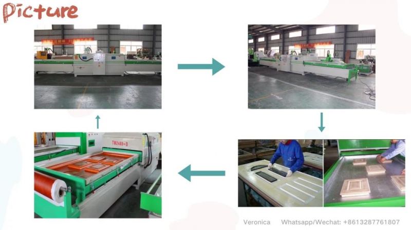 Woodworking Machinery Kitchen Cabinet Wood Door Making Packaging PVC Film Vacuum Laminating Machine