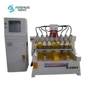 3D 8 Heads 4 Axis Cylinder Woodworking CNC Router Machine