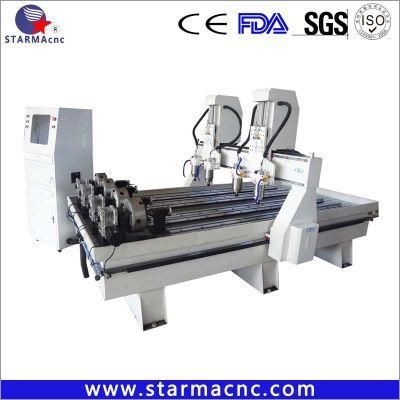 Ce Certificated Hot Selling in Europe 4 Axis CNC Router with Multi Heads