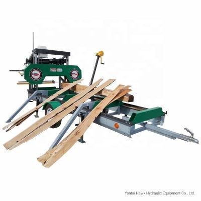 Mobile Portable Horizontal Gasoline / Electrical Bandsaw Sawmill for Wood Working