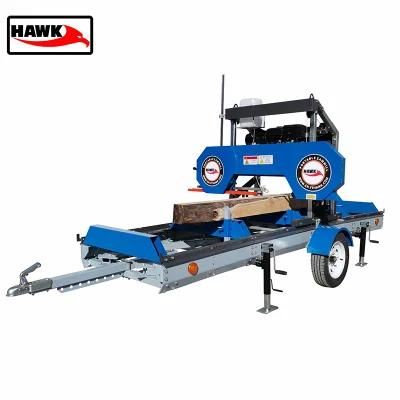 26&quot; Gasoline Horizontal Band Sawmill/ Wood Mizer Portable Sawmill with Trailer
