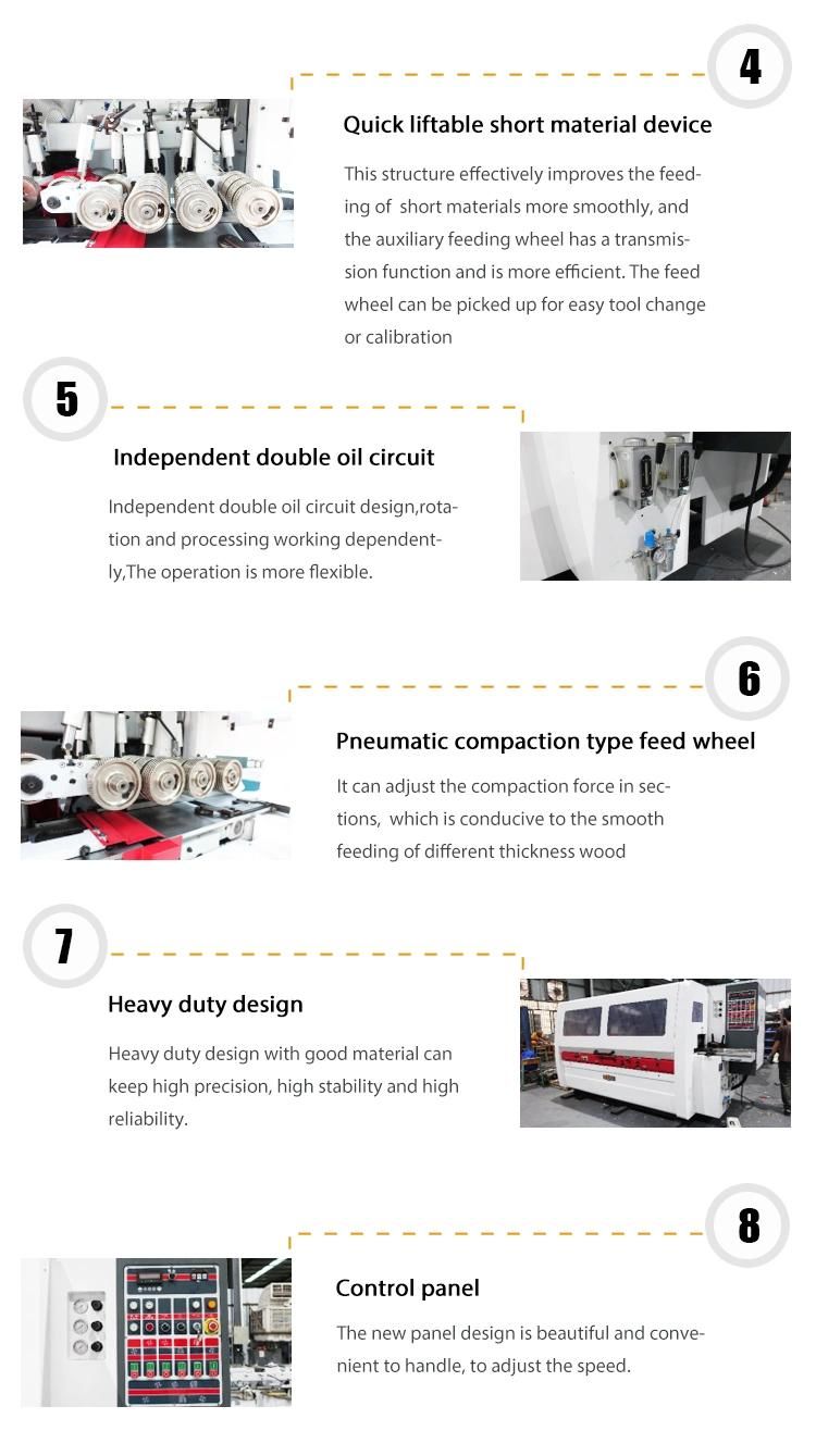 ZICAR professional woodworking machine surface thicknesser planer four wood 4 side planer moulder