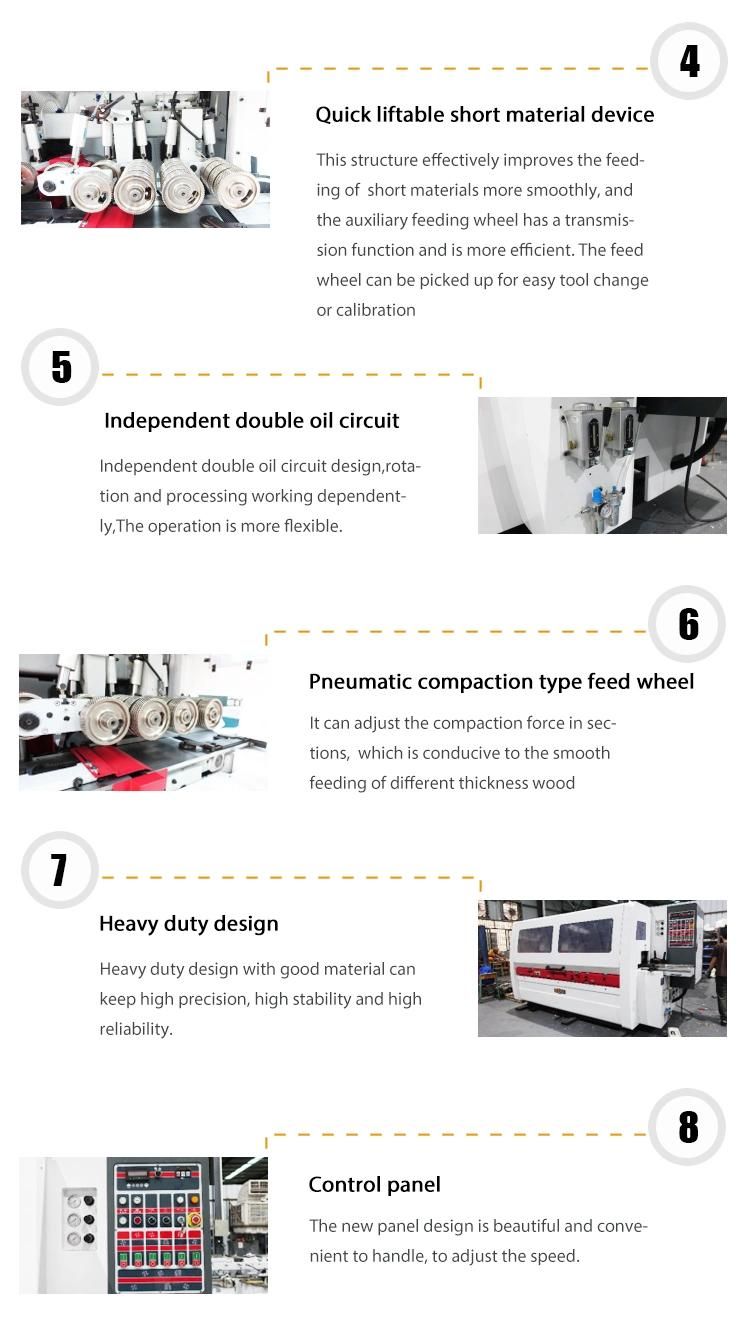 ZICAR professional woodworking machine surface thicknesser planer four wood 4 side planer moulder