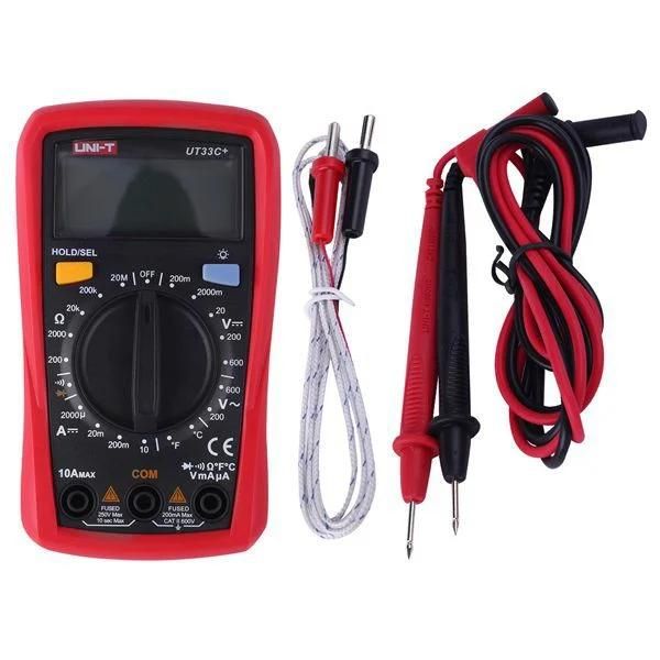 Black and Red, Plastic + Metal, Resistance Capacitance Temperature Pocket Multimeter, No Battery I263256A1